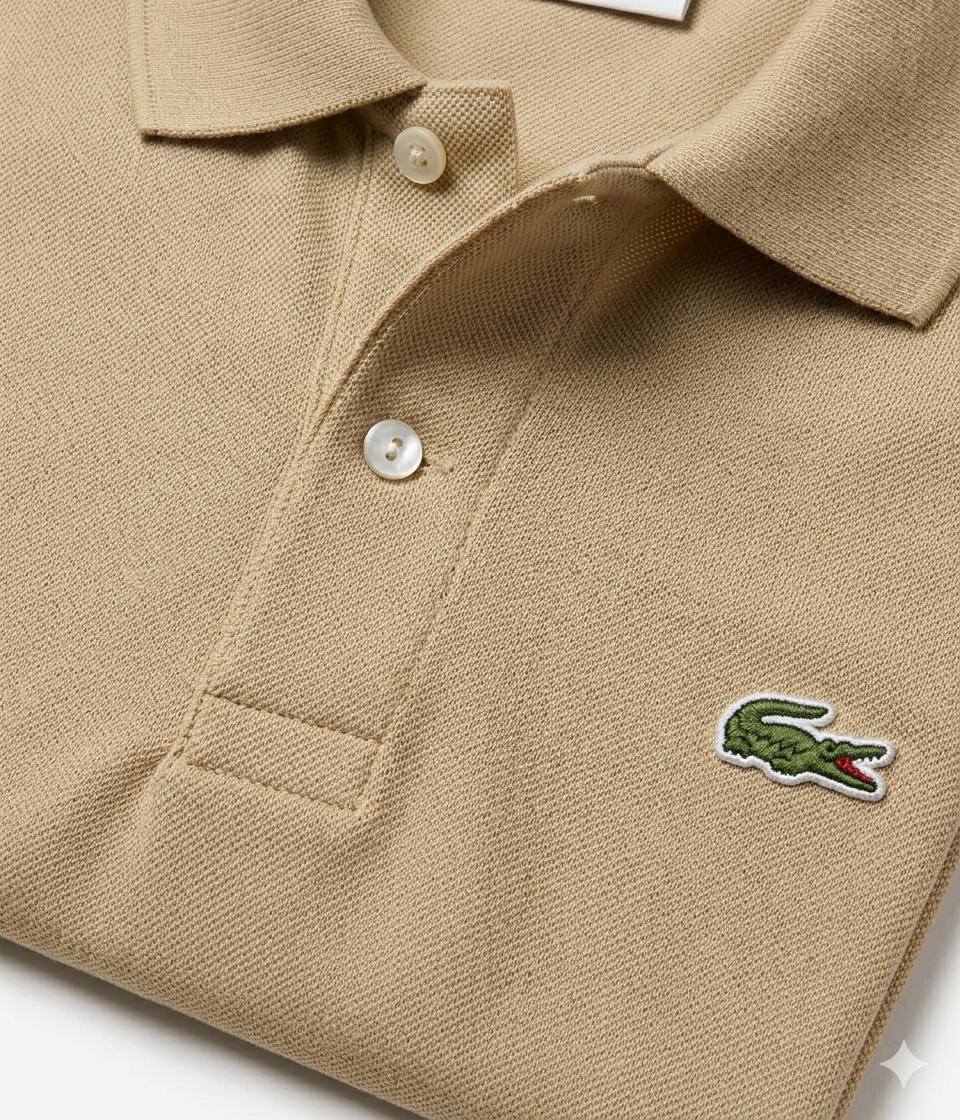 Polo Lacoste L.12.12 – L'Icône du Style Chic (Beige Sable)